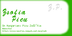 zsofia picu business card